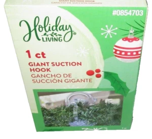 HOLIDAY LIVING Giant Clear ~ 2-Cup Suction Hook For Hanging Wreaths ~ 1 Count - Picture 1 of 1