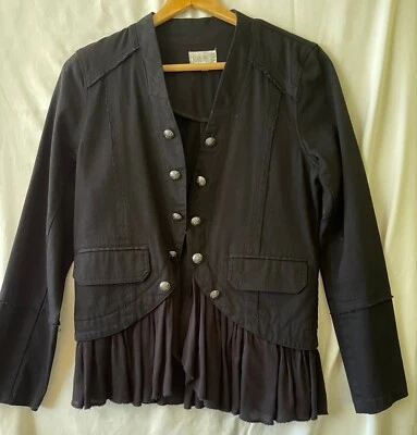 JOLT, CHAQUETA STEAMPUNK ESTILO MILITAR NEGRA PARA MUJER, M, NUEVA SIN ETIQUETAS Foto 1 de 4