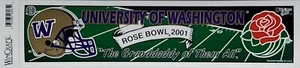 Calcomanía 2001 de colección WinCraft Universidad de Washington Huskies abuelo rosa tazón - Imagen 1 de 1