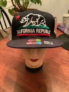 California Republic Mütze Cap schwarz Snapback Leader Bear Star bestickt Herren - Bild 1 von 5