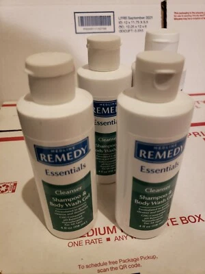 NUEVO Lote de 4 Champú Limpiador y Gel Jabón Corporal Medline REMEDY Essentials 4 OZ Foto 1 de 4