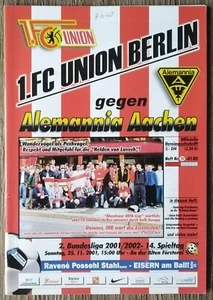 Programm 2. Bundesliga 2001/02 Union Berlin - Alemannia Aachen - Bild 1 von 1