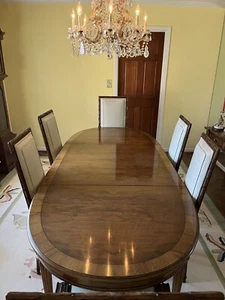 Karges French Regency Louis XVI Dining Table, Dining Chairs, & Buffet Table - Picture 1 of 16