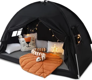 Full Size Bed Canopy Bed Tents Dream Tent on Bed Privacy Space Blackout Sleeping - Picture 1 of 8