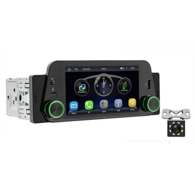 Rádio de carro estéreo MP5 Bluetooth player single din sem fio CarPlay Android automático - Imagem 1 de 4