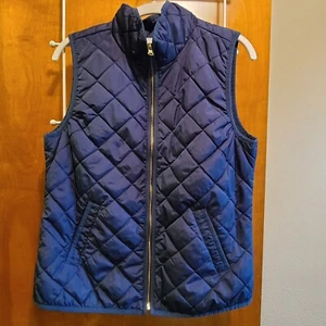 Old Navy Vest Womens Navy Blue  Quilted Zip Up With Pockets Size Med - Picture 1 of 15