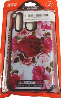 Red Floral Shockproof Durable Dual Layer Phone Case Cover For Samsung Galaxy A50 — 第 1/4 张图片