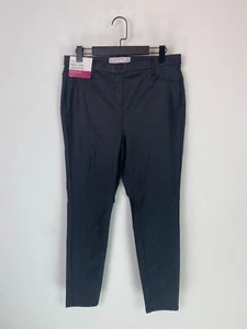 Next Black Pull On Faux Leather Leggings Mid Rise Slim Fit Stretch UK 16 NEW - Picture 1 of 7