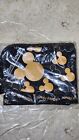 Disney Mickey Mouse Zipper Black Gold Pouch Wristlet With Neck Strap New