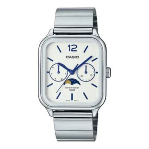 CASIO MTP-M305D-7AV MOONPHASE QUARTZ ANALOG WHITE DIAL WATCH - Picture 1 of 2