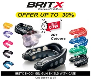BRITX SHOCK GEL Mouth Guard Mma Boxing teeth Gum Shield Rugby Senior-Junior UFC - Picture 1 of 46