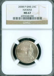 2008 P HAWAII QUARTER NGC MS67 SMS * - Picture 1 of 2