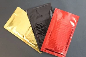 ¡NUEVO! 30 -4x8" ~Oro|Negro|Rojo| Lámina Espejada Metálica, Correos de Burbujas Sellado Auto - Imagen 1 de 10
