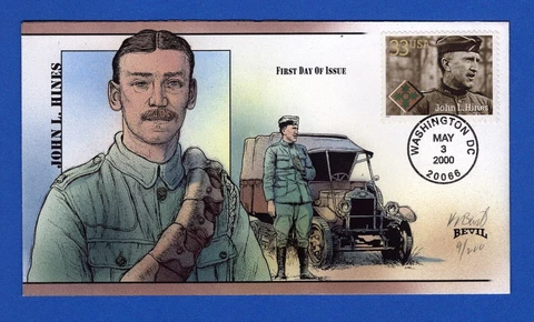 Scott 3393 Distinguished Soldiers John Hines Hand Painted Bevil FDC 9/200 Cover