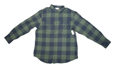 Old Navy Regular Fit Plaid Flannel Shirt Long Sleeve Button Front Green Mens XLT - Image 1 of 4