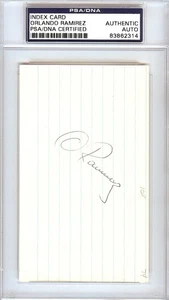 Orlando Ramirez Autographed Signed 3x5 Index Card California Angels PSA/DNA - Picture 1 of 1