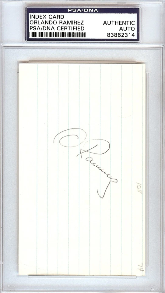 Orlando Ramirez Autographed Signed 3x5 Index Card California Angels PSA/DNA - Image 1 of 1