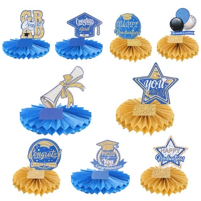 Class of 2024 Graduation Centerpieces Decorations(Blue + Gold Tone) Foto 1 de 4