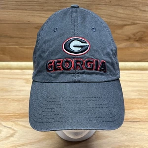Georgia Bulldogs Hat Gray Adjustable Strapback Embroidered Spellout UGA Cap - Picture 1 of 9