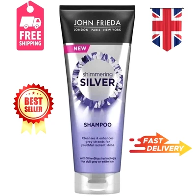 John Frieda Shimmering Silver Shampoo 250ml for Dull Grey or White Hair - Image 1 of 2