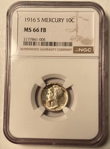 1916-S Mercury Dime NGC MS66FB - Picture 1 of 4