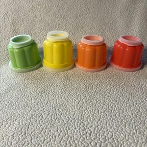 Vintage Jello Cup Molds —Comes with All Caps — Fun Summer Colors! - Picture 1 of 5