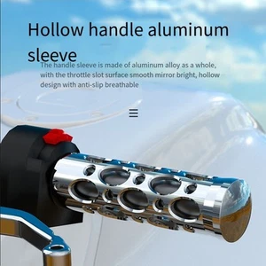 2Pcs Textured Silver Handlebar Grips for Motorcycles 22mm Easy Install - Picture 1 of 12