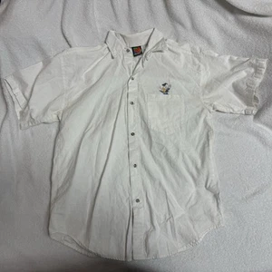 Vintage Disney Donald Duck Pocket Button Up Dress Shirt Mens Sz Med - Picture 1 of 6