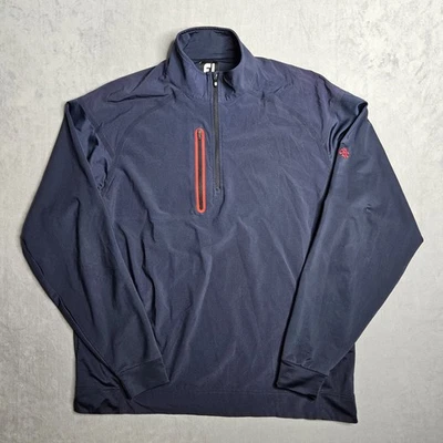 FootJoy Jacket Mens Large Navy Blue Wind Tech Pullover 1/4 Zip Golf Stretch Logo - Image 1 of 4