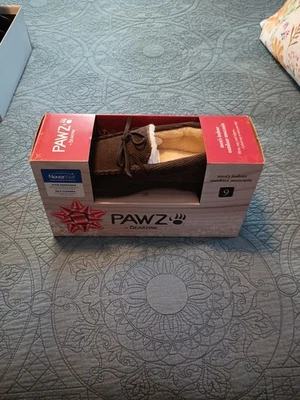 Mocasín PAWZ By Bearpaw para hombre interior exterior talla 9 ancho M pana chocolate Foto 1 de 4