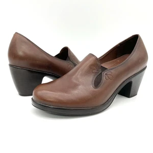 Dansko Beth Pumps Womens 42 Brown Heeled Leather Minimalist Comfort Clog Classic - Picture 1 of 10