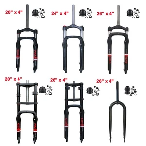 CDH 4.0" Fat Tire Bike Fork 20" / 26" Suspension Bicycle Fork & Headset - E-Bike - Picture 1 of 53