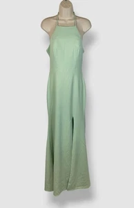 Aqua Women's Green Embellished Halter Evening Gown Dress Size 4 - Picture 1 of 3