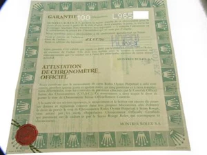 Rolex certificate serial L965xxx genuine Certificato Garanzia paper - Picture 1 of 1