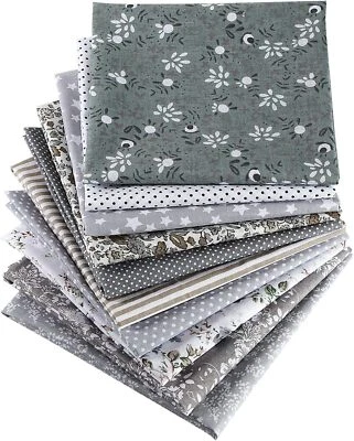 10 Piezas 20 X 20 Pulgadas Cuadrados Tela Floral Retazos Acolchado Gris Cintura Cuadrada Foto 1 de 3