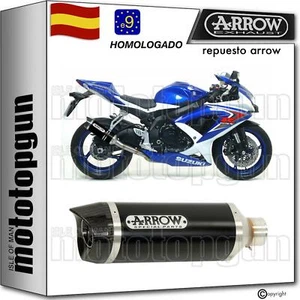 ARROW TUBO DE ESCAPE HOM THUNDER ALUMINIO NEGRO C SUZUKI GSX-R 600 IE 2008 08 - Imagen 1 de 3