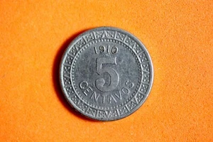 1910 Mexico 5 Centavos Nickel Coin #M18538 - Picture 1 of 2