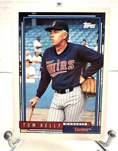 Topps 1992 béisbol Tom Kelly #459 Minnesota Twins vintage (loc BB24)  - Imagen 1 de 2