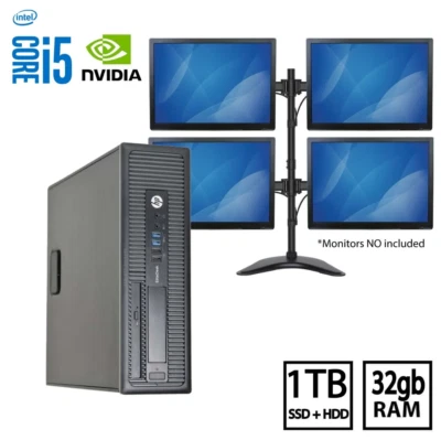 HP TRADING COMPUTER i5 NVIDIA 4k 4M 32GB RAM 1TB SSD+HDD WIN11 PRO CLEARANCE - Image 1 of 4