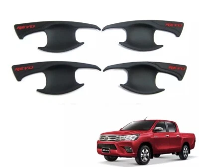 APTO PARA TOYOTA HILUX REVO M70 M80 2015-2024 MANGO TAZÓN INSERTAR CUBIERTA NEGRO MATE Foto 1 de 4
