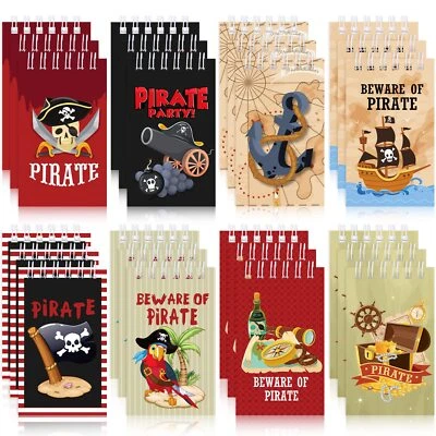Teling 24 Peças Mini Blocos de Notas Piratas Festa Pirata Favores Pequeno Espiral Notepa... - Imagem 1 de 4