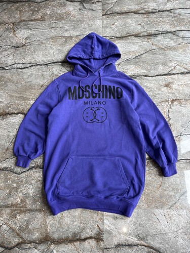 Rara felpa con cappuccio MOSCHINO Milano Couture grande logo viola taglia 40