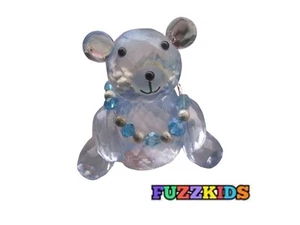 Simon Designs 3" blau Kristall Teddybär Briefbeschwerer Figur - Bild 1 von 4