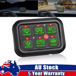 6 Gang Switch Panel Circuit Control Box For Car RV Boat Marine LED Light Bar AUS - Picture 1 of 13