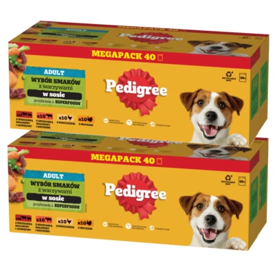 PEDIGREE Beutel Feuchtfutter in Soße für Hunde Truthahn Lamm Rind Huhn 80x100g - Bild 1 von 4