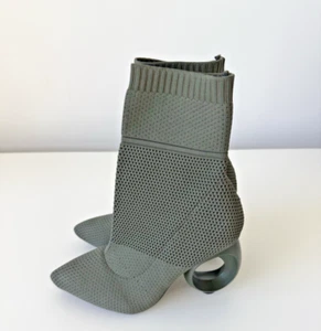 NINETY UNION Khaki Green Beyonce Stretch Sock Sculpted Ankle Boots Size 5 EUC - Picture 1 of 7