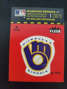 Vintage Milwaukee Brewers Fleer Sticker card 80s - Picture 1 of 1