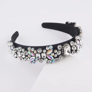 Fascia per capelli donna Bling cristallo barocco gioiello accessori per capelli ballo lucido - Foto 1 di 19
