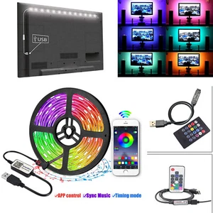 5050 SMD RGB LED Streifen Stripe 5V USB Lichtband Bluetooth APP Musik Controller - Bild 1 von 15