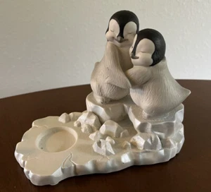 Polar Pals Penguins Hugging Votive TeaLight Candle Holder Party lite - Picture 1 of 6